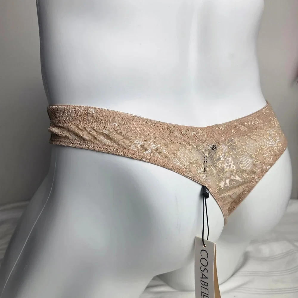 Cosabella Italian Luxury Classic G-String Floral Lace Mens Underwear Sei Beige